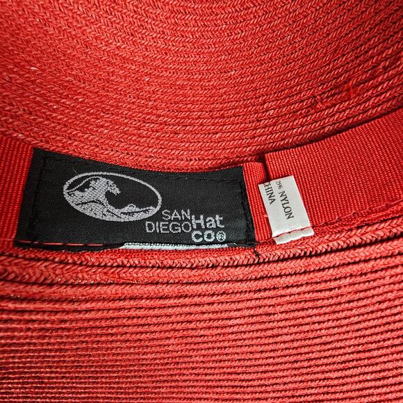 Red San Diego Hat Co. Hat wide brimmed sunhat EUC - Picture 6 of 9